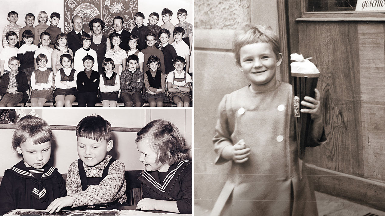 Alte schwarzweiss Fotos von Schüler: innen
